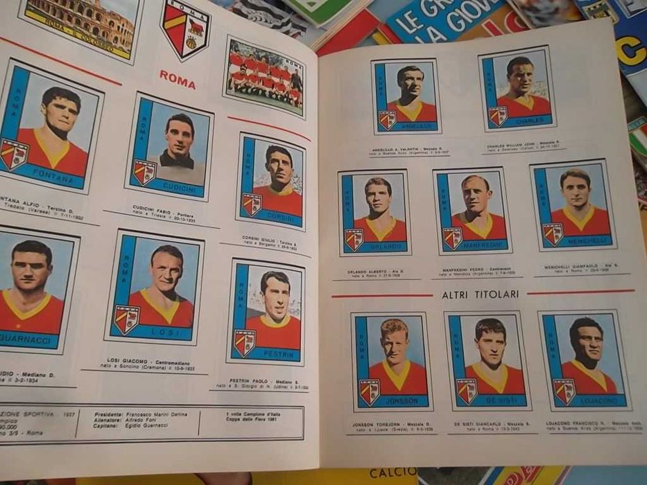Campeonato Italiano de 1961 a 1994, Lote 32 cadernetas (reproduções)