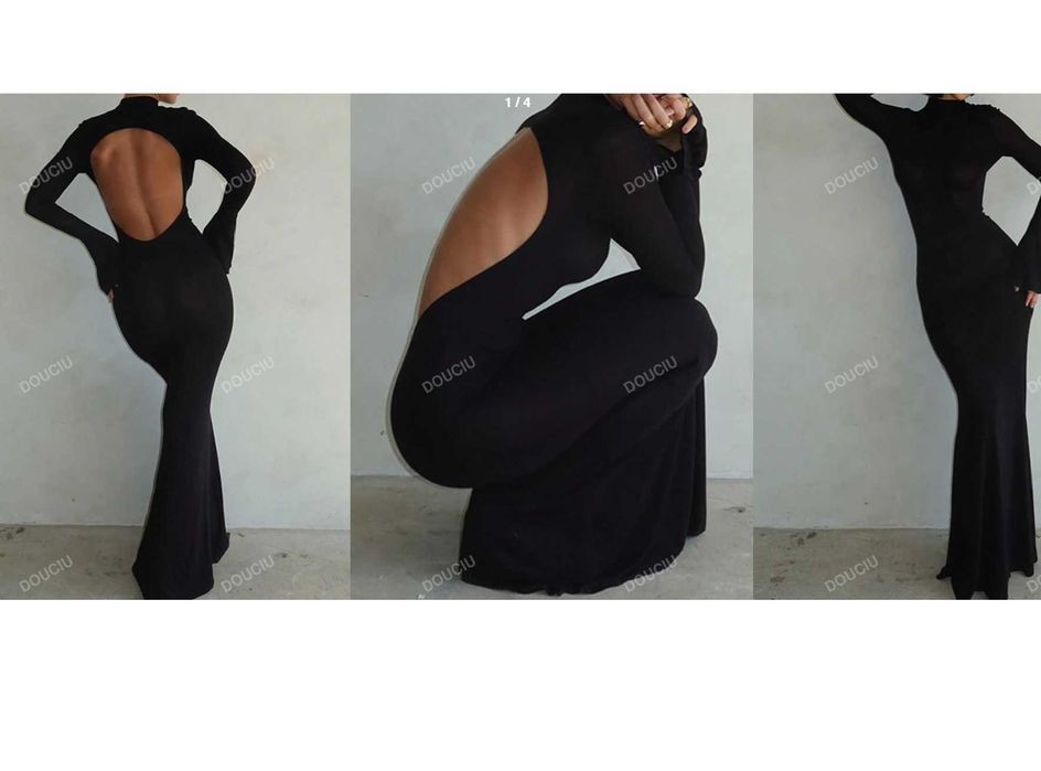 Vestido preto sem costas