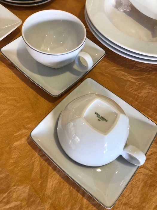 conjunto de peças de mesa em porcelana da vista alegre, três coleções