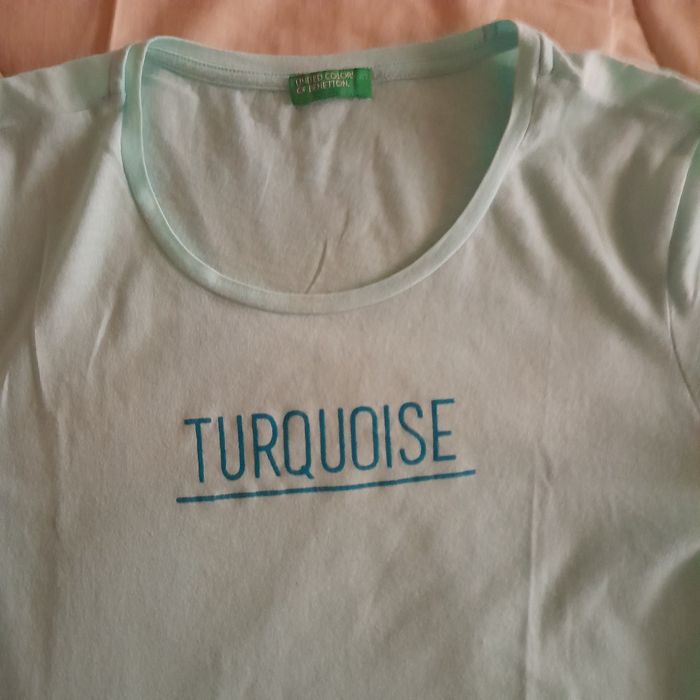 T-shirt azul turquesa bennetton