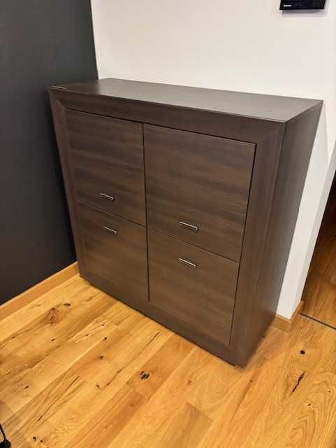 Zestaw komoda, szafka TV, witryna, dąb wenge