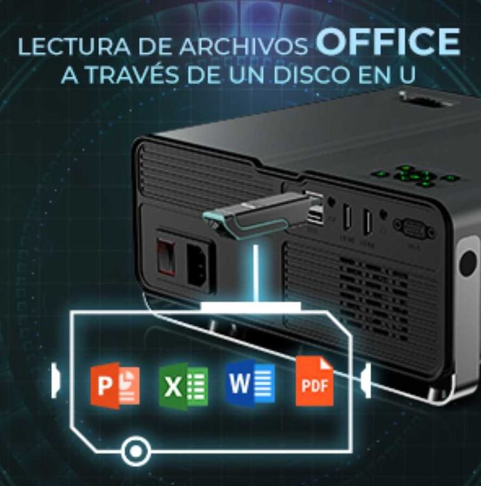 Projetor led 9500 lumens + WiFi + Bluetooth+ office+NATIVA 1080P