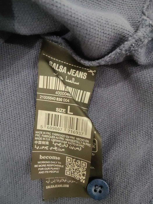 T-shirt azul Salsa tam. L em muito bom estado