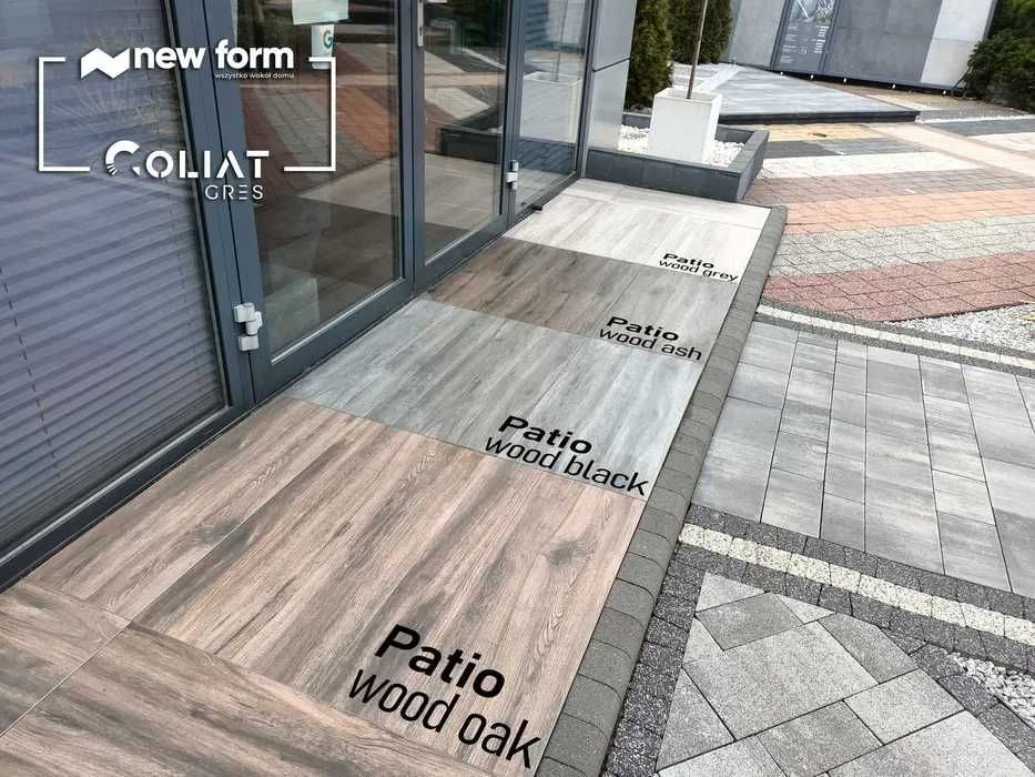 Płyta gresowa, GRES PATIO drewnopodobna 45x90x2 cm GOLIAT HIT drewno
