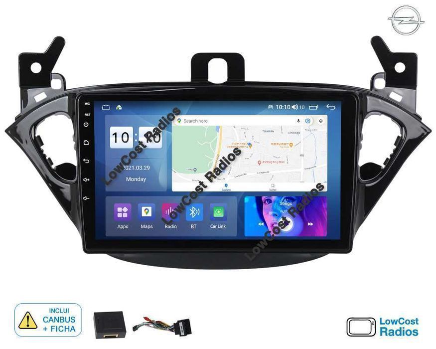 Auto Rádio 9' OPEL CORSA E | GPS ANDROID Bluetooth USB APPS WIFI | CARPLAY • ANDROID AUTO