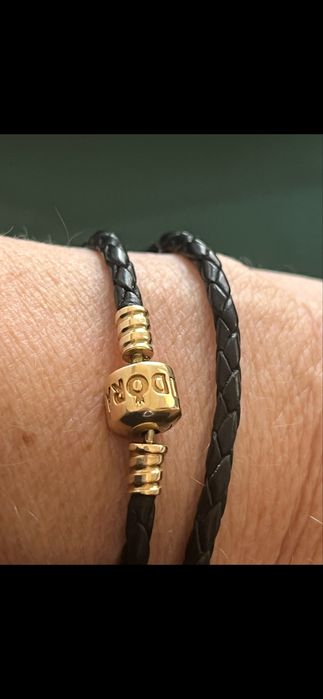 Pandora bransoletka rzemyk, złoto 585