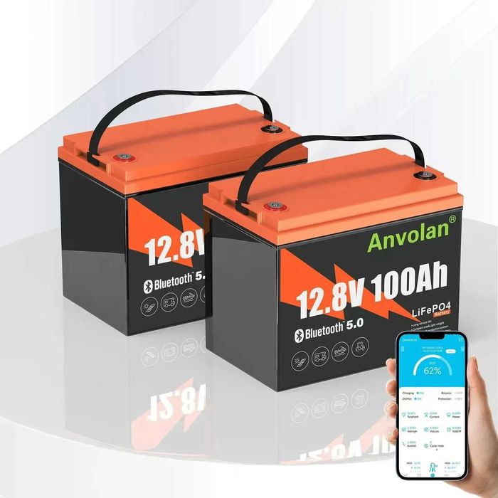 НАЯВНІСТЬ! Акумулятор для ДБЖ Anvolan LiFePO4 12,8V 100Ah (+ Гарантія)