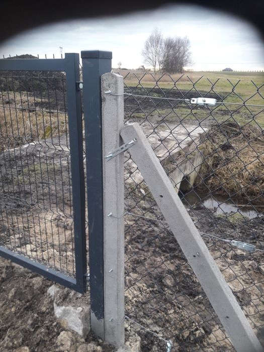 Słupki betonowe do siatki, siatki plecione, leśne