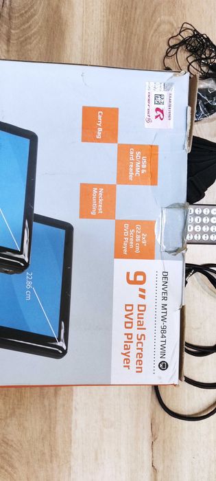 leitor DVD portátil de dois écrans para automóvel  casa ou ferias