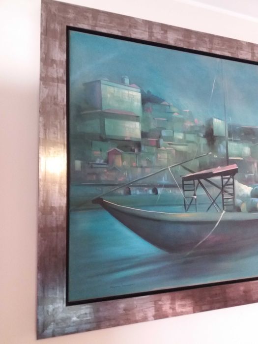 Pintura a óleo »Barco Rabelo», de Mário Portugal