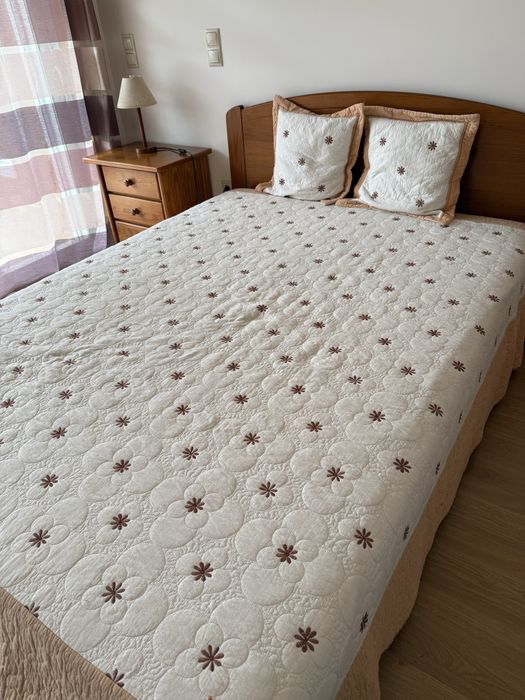 Conjunto de Quarto CERNE em Madeira Maciça + Colchão Ortopédico