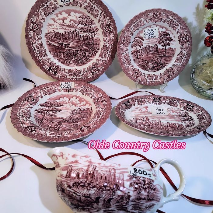 Посуд чашки тарілки вінтажний червоний Англія, Італія, Німеччина