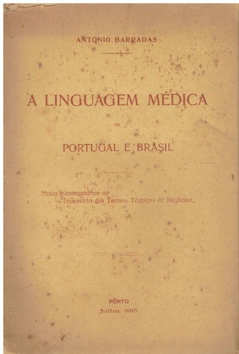 11370 A linguagem médica de Portugal e Brasil de António Barradas