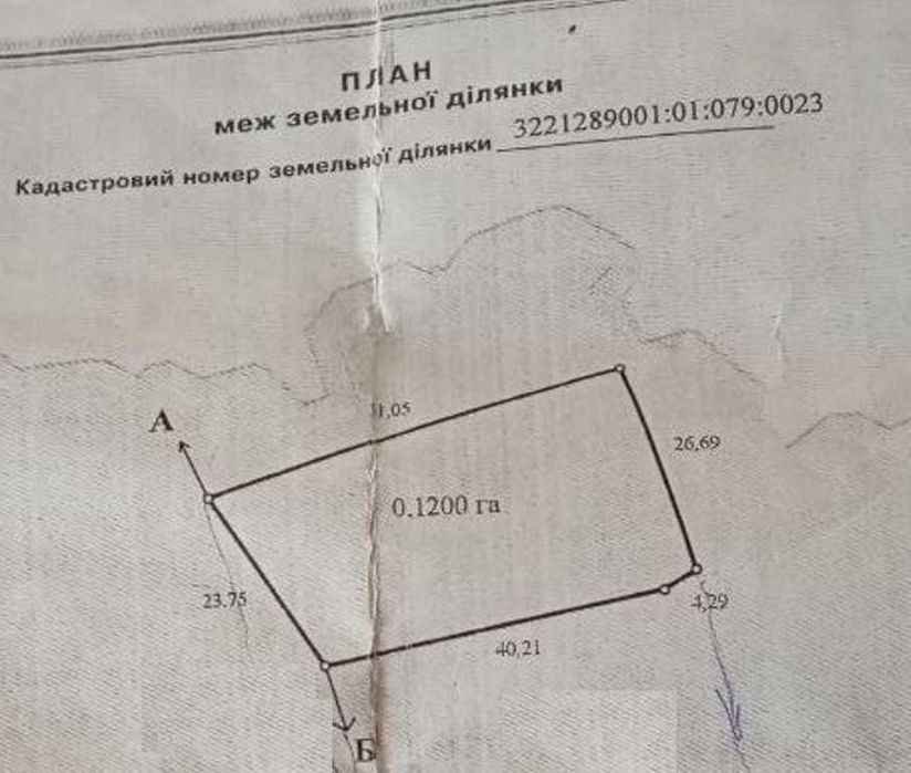 Ділянка під забудову 12 соток поруч із комунікаціями