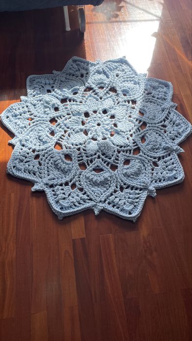 Tapete crochet azul