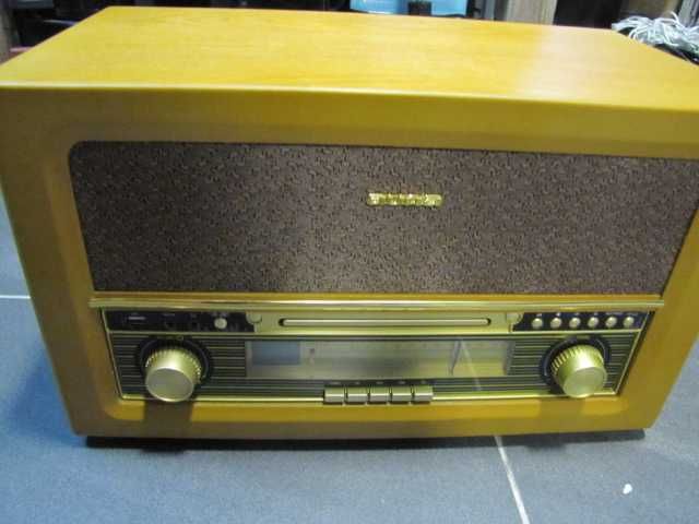 Wieża stereo styl retro drewno CD FM USB MP3  Auna Belle Epoque 1906