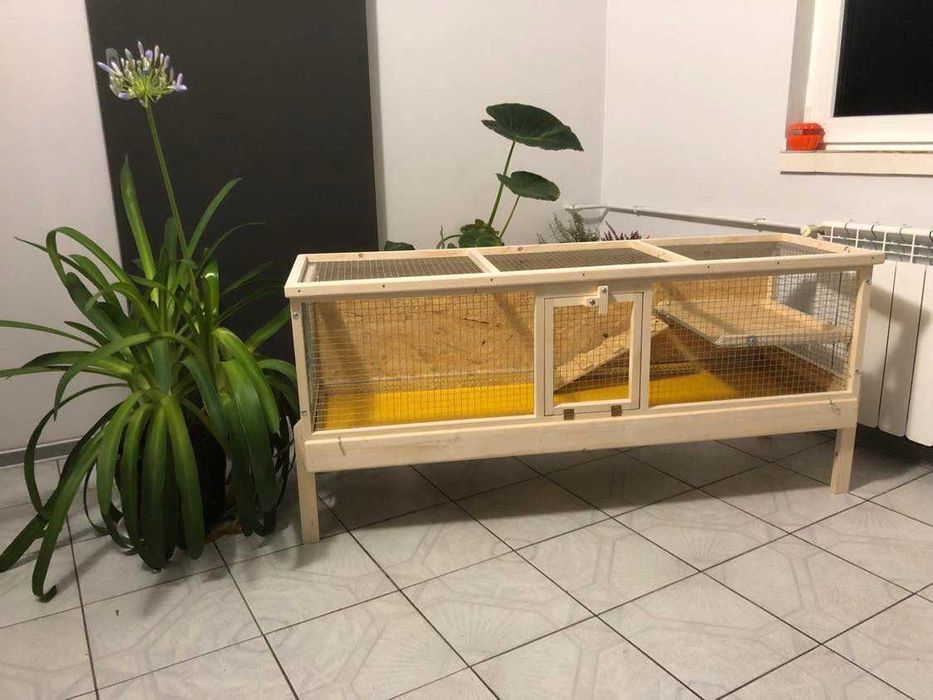 Klatka drewniana zagroda dla królika świnki morskiej, królika.