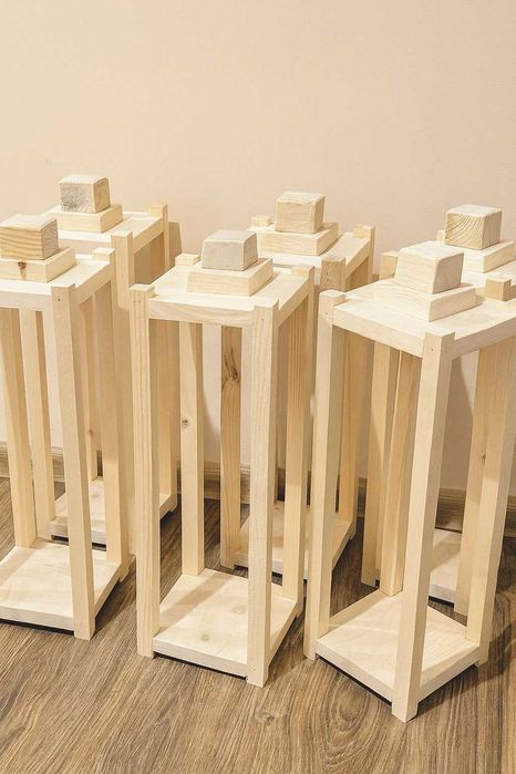 4 szt po 40cm-Konstrukcja pod stroiki, drewniane lampiony