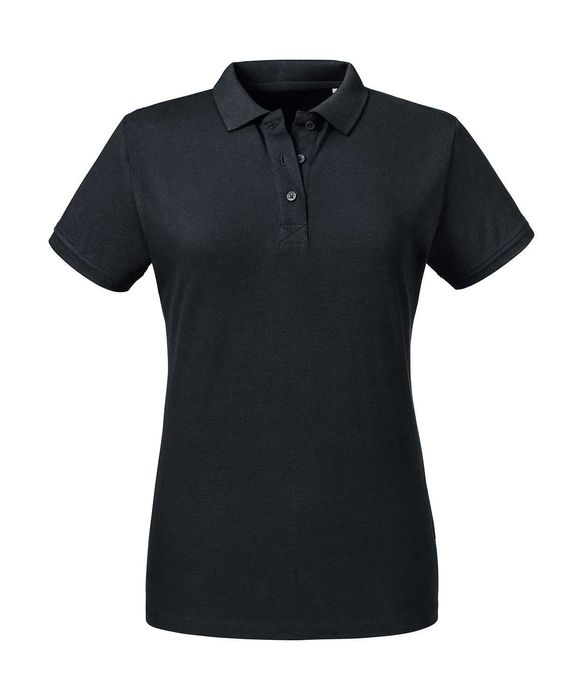 Koszulka polo damska RUSSEL Pure Organic Czarna XS wyprzedaż