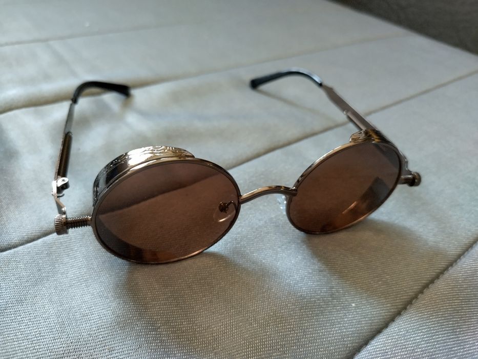 okulary słoneczne w stylu steam punk, vintage, designerskie.