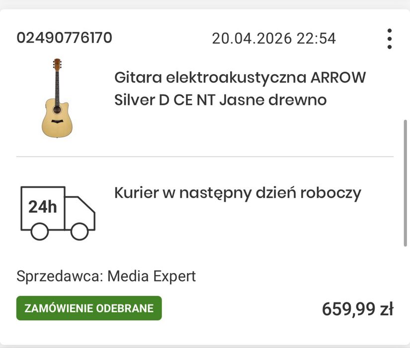 Gitara elektro akuatyczna arrow silver D