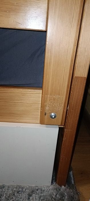 Łóżko piętrowe drewniane 2 szuflady