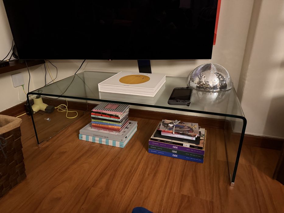 Mesa de Centro Retangular em Vidro Temperado (110x55 cm) Endil