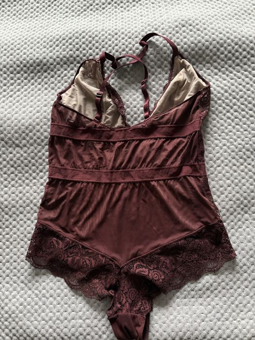 Body koronkowe bordowe L