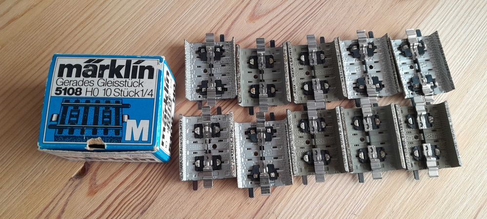 Lote de 10 vias M -Marklin 5108- H0 1/4, na sua caixa original