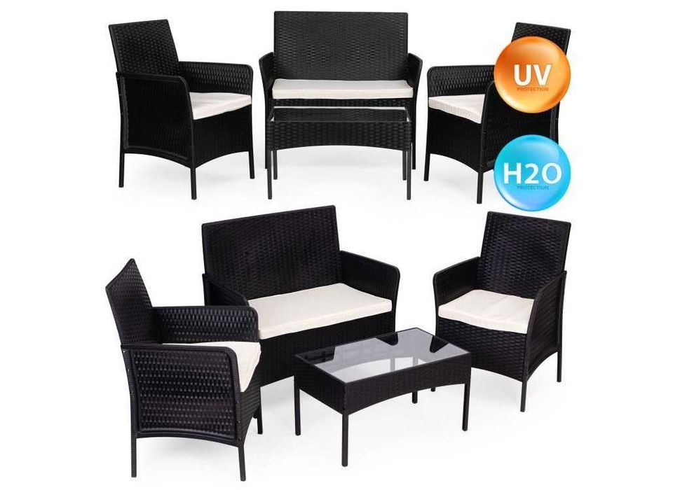 MEBLE OGRODOWE Caffee ESPRESSO - stolik ławka 2xfotel - Wielosezonowe