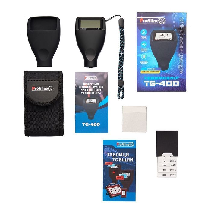‼️Товщиномір фарби Profiline TG-400 (3000мкм, Fe/Zn/NFe/Putty)