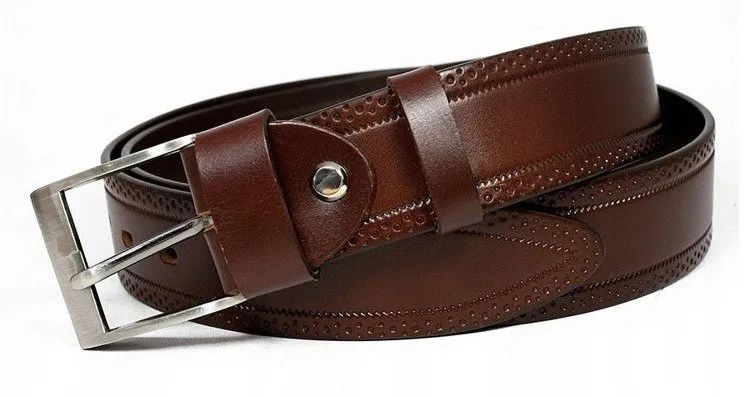 pasek męski ze skóry naturalnej w stylu oxford - rovicky