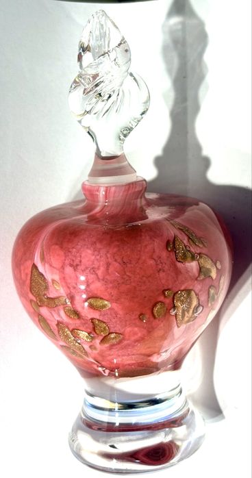 Lindissimo pesado frasco de perfume Murano com incrustações em ouro