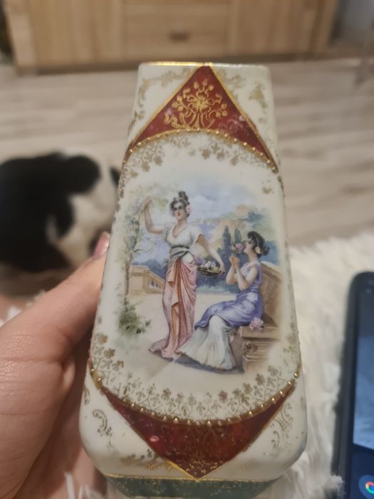 Antyczny wazon porcelanowy Burgess & Leigh (B&L) – ręczna malatura