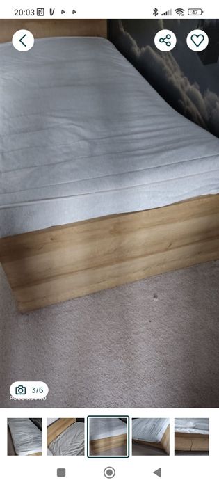 Brw łóżko że stelażem i materacem 90/200 cm