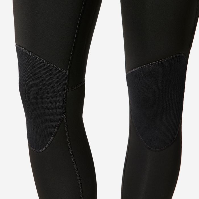 FATO DE SURF 500 MULHER 4/3 PRETO E VERDE FECHO ATRÁS