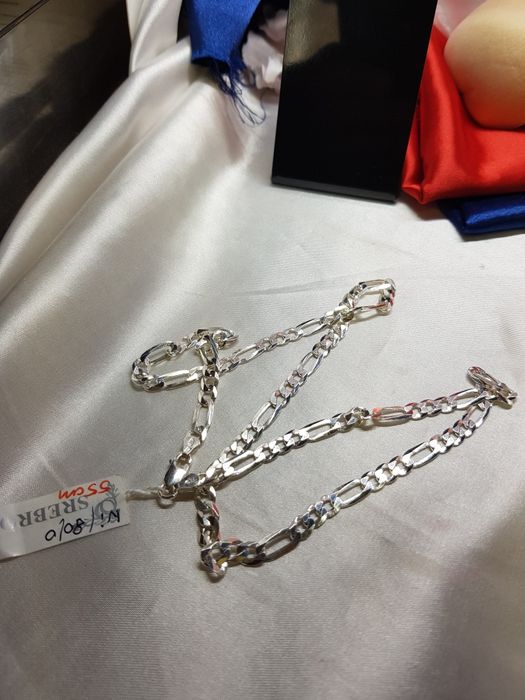 Srebrny łańcuszek splot Figaro srebro 925 długość 55cm