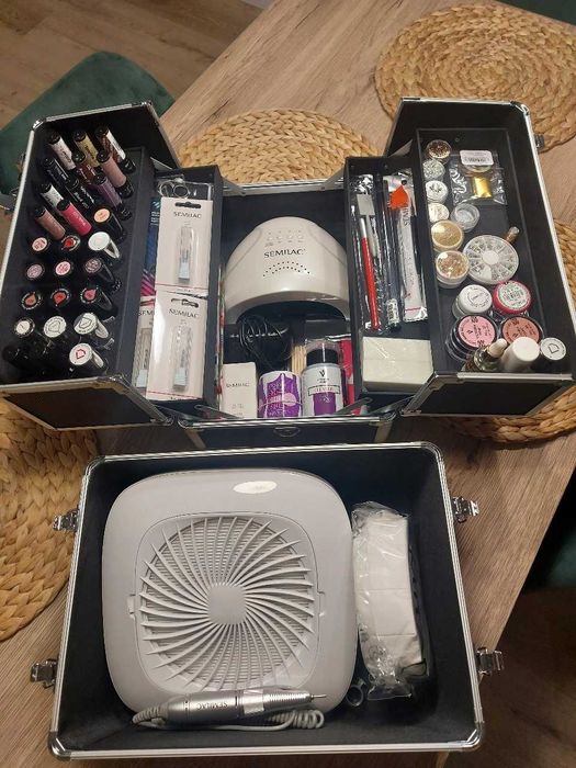 Kuferek Walizka Kosmetyczka Organizer Składany Duży na Lampe UV XXL