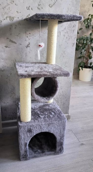 Mocny NOWY drapak dla kota legowisko domek WYTRZYMAŁY MATERIAŁ