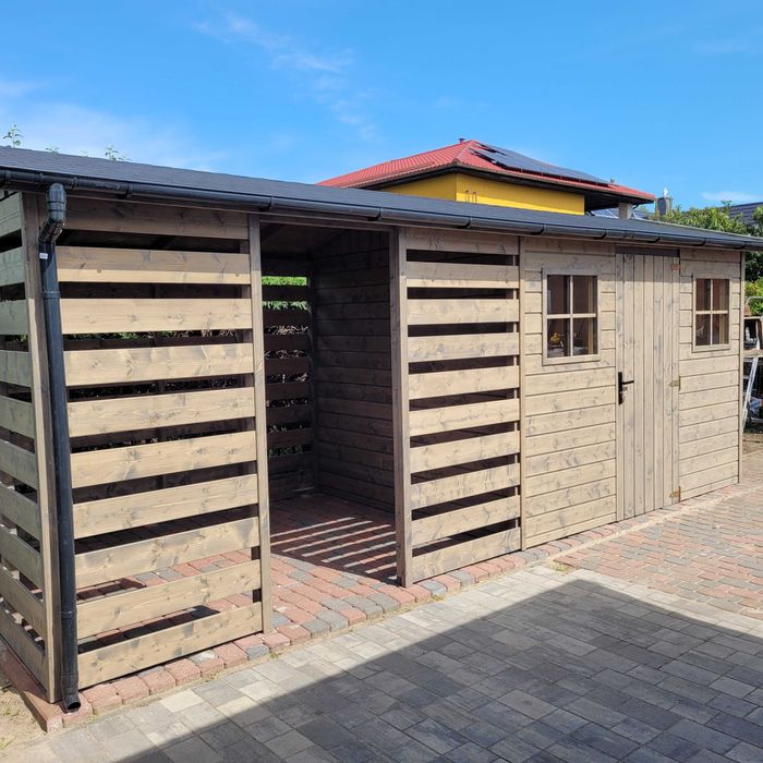 Domek ogrodowy z drewutnią / narzędziowy / szopa, montaż w cenie