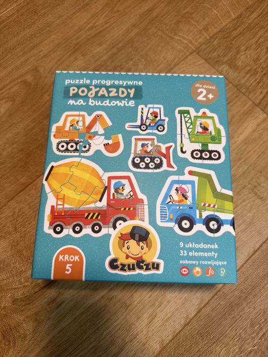 CzuCzu. Puzzle progresywne. Pojazdy na budowie