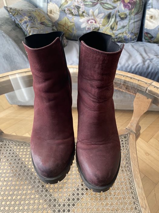Botki burgundowe bordowe wojas