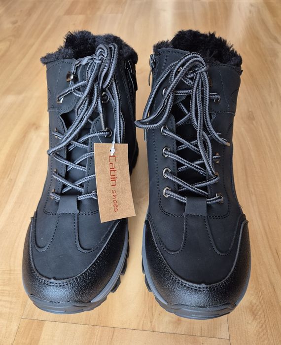 Czarne buty męskie ocieplane - Cabin shoes r.41