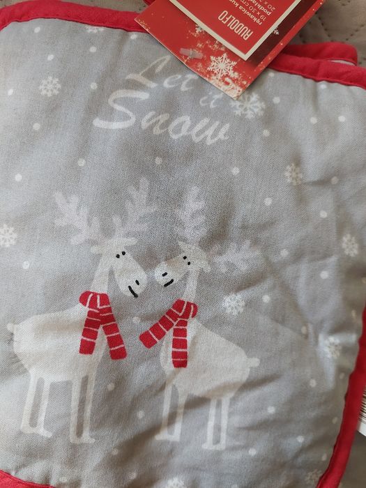 Zestaw kuchenny świąteczny rękawica i podstawka