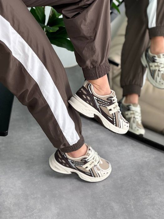 Стильні  шкіряні, сітка кросівки беж, сірі , N