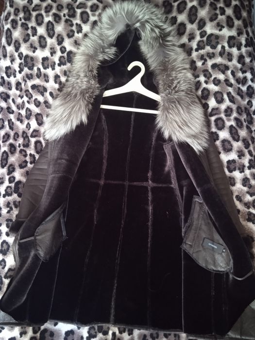 Женская дублёнка чернобурка