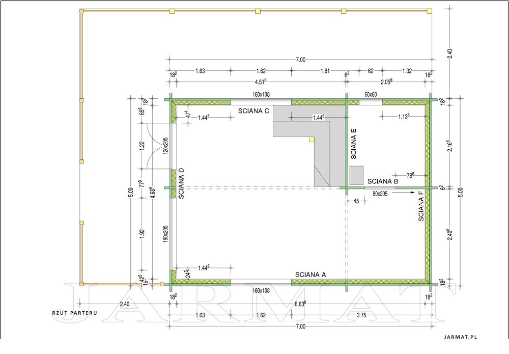 Domy Drewniane Letniskowe MODEL L44 Bale JARMAT.PL Bale Producent