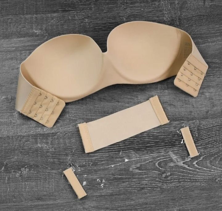 Гладкий бежевый бесшовный бюстгальтер  лифчик  Анжелика невидимка пуш