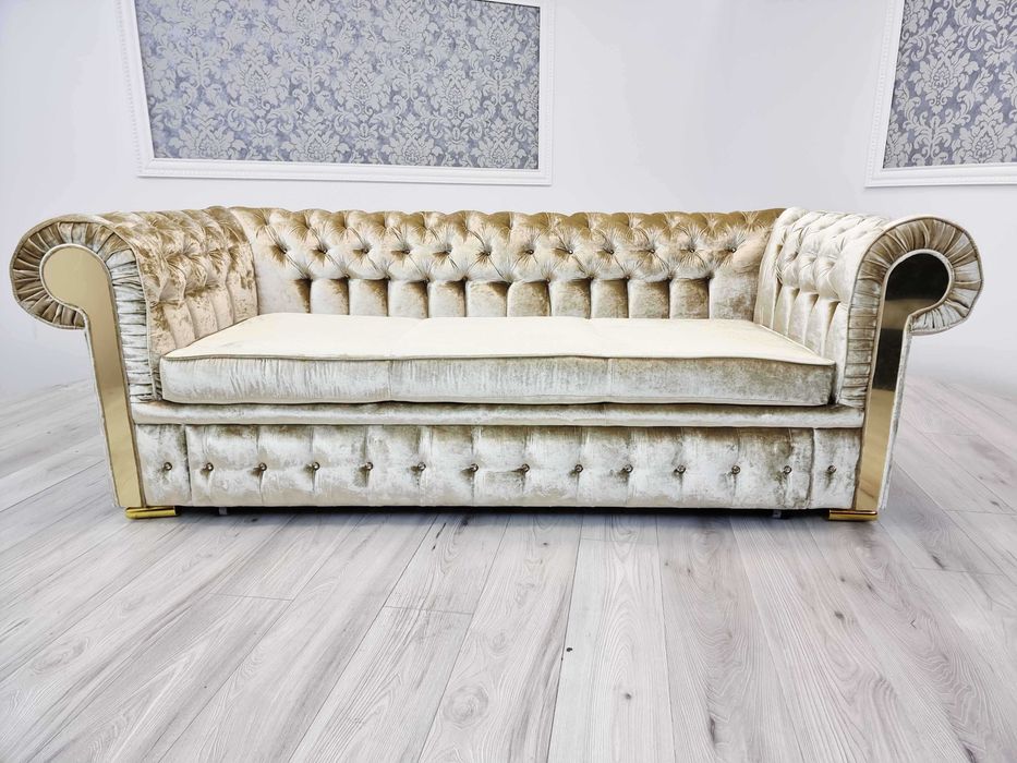 Sofa Chesterfield GLOSS 3-osobowa z funkcją spania