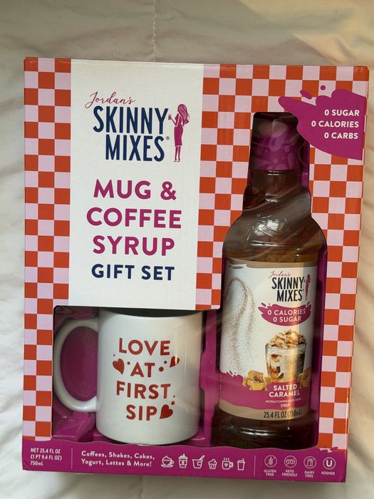 Nowy Zestaw Jordan's Skinny Mixes Syrop 0 kcal Słony Karmel + Kubek